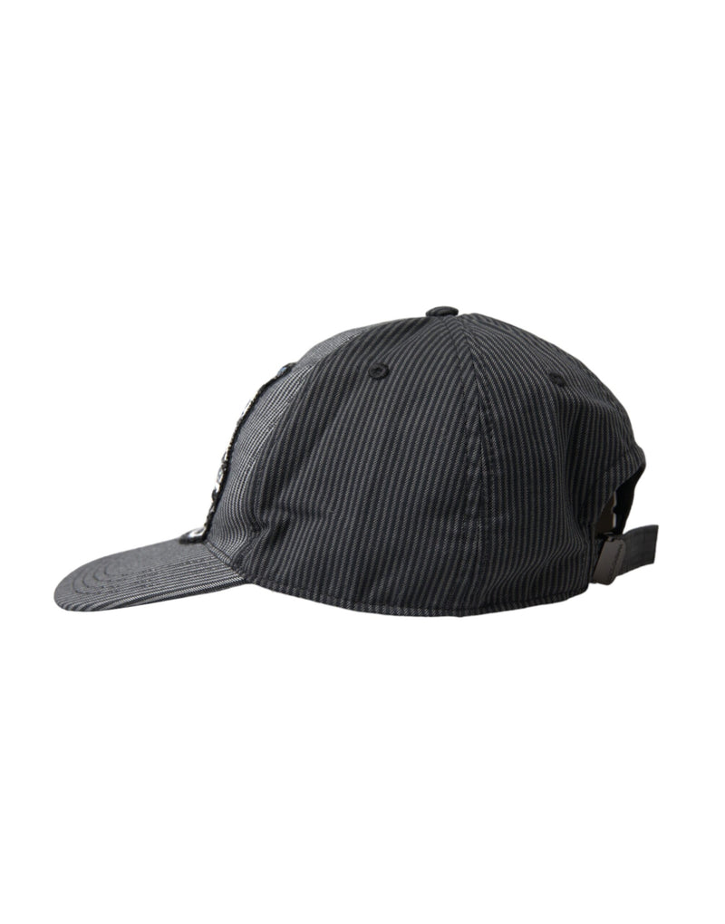 Gorra de béisbol para hombre Dolce & Gabbana de algodón negro con adornos