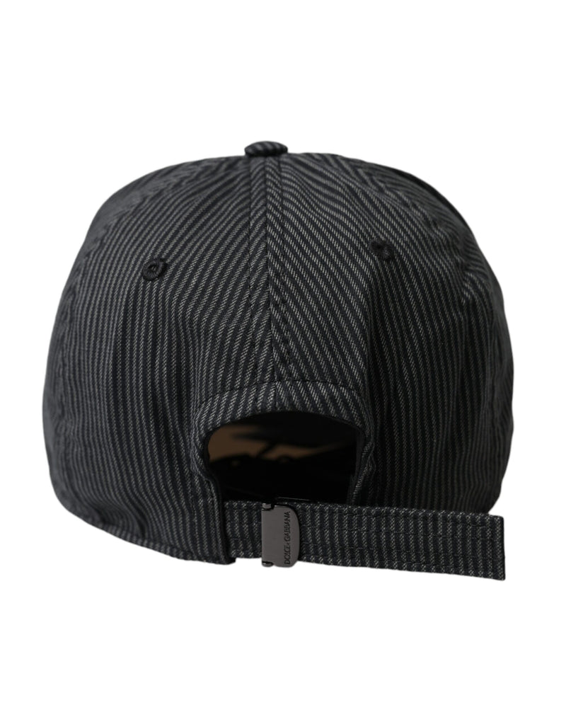Gorra de béisbol para hombre Dolce & Gabbana de algodón negro con adornos