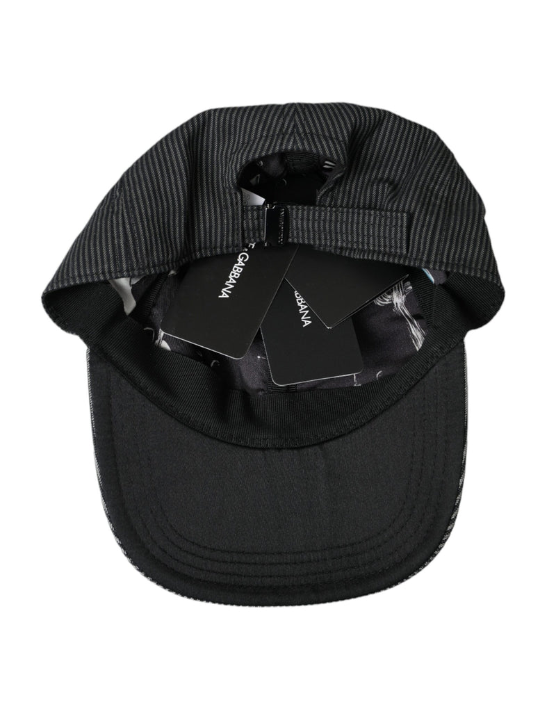 Gorra de béisbol para hombre Dolce & Gabbana de algodón negro con adornos