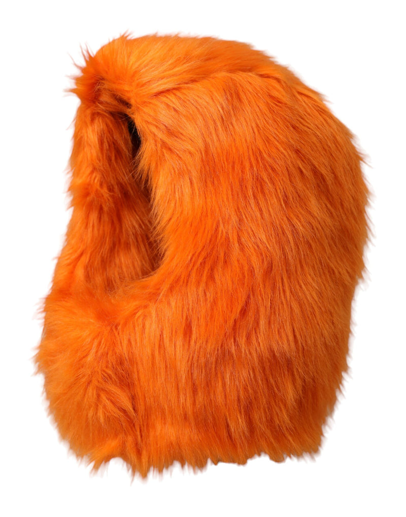 Gorro envolvente de piel sintética naranja de Dolce & Gabbana