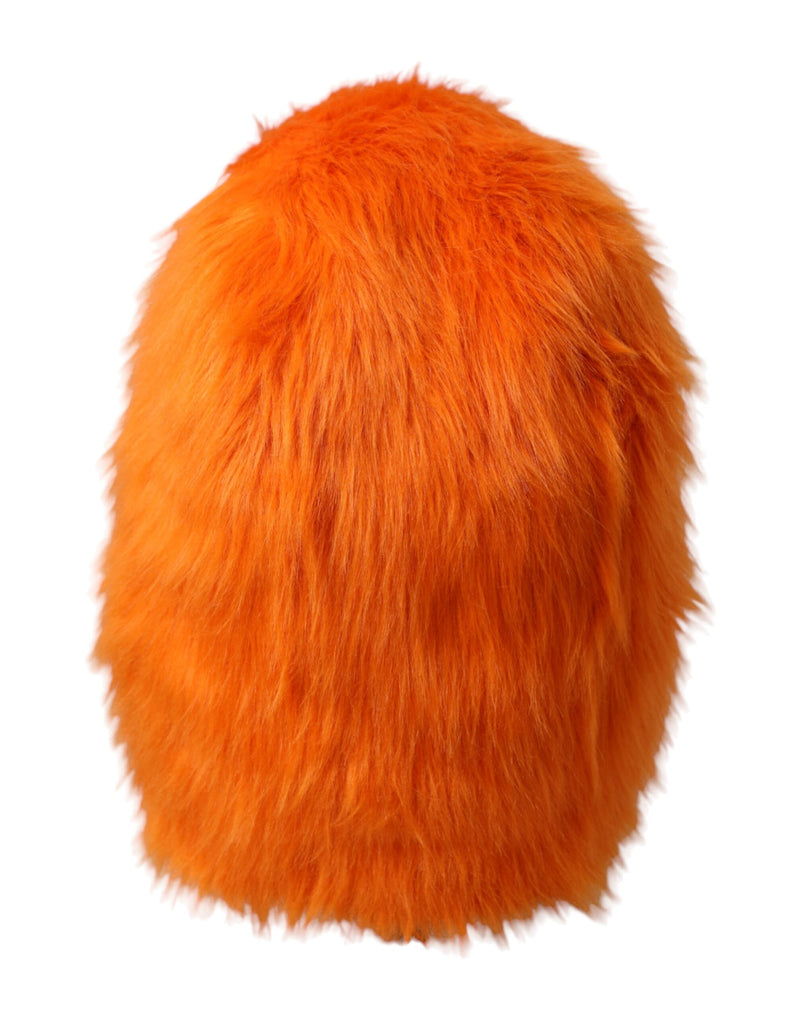 Gorro envolvente de piel sintética naranja de Dolce & Gabbana