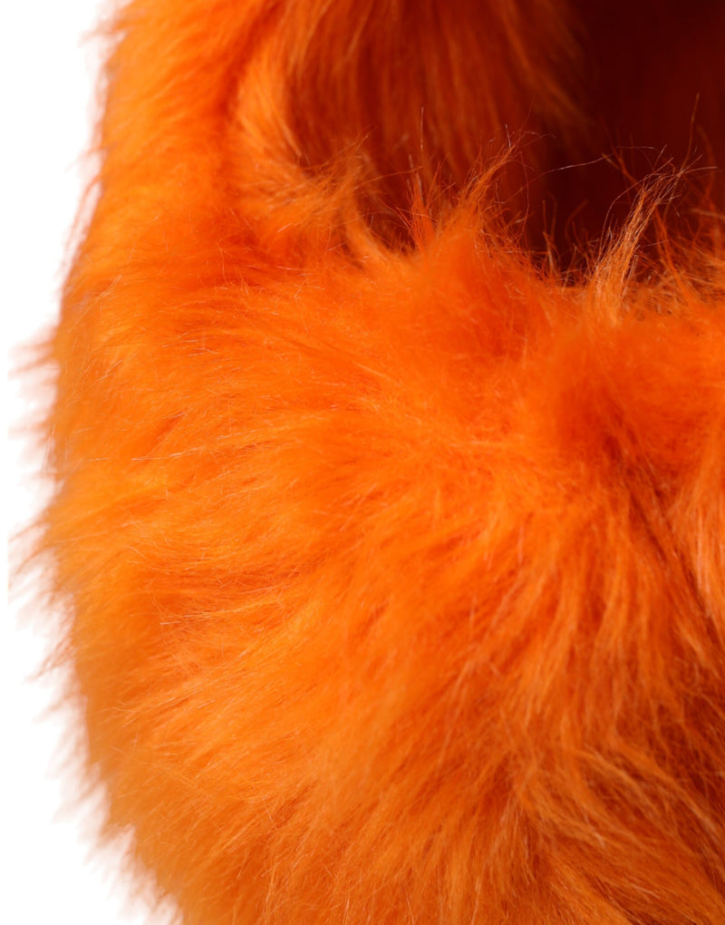 Gorro envolvente de piel sintética naranja de Dolce & Gabbana