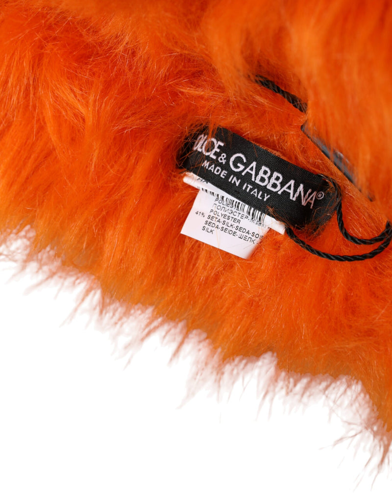 Gorro envolvente de piel sintética naranja de Dolce & Gabbana