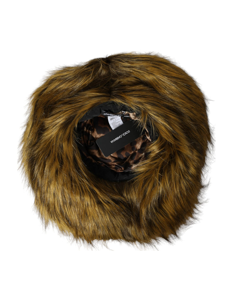 Bob en fausse fourrure modacrylique marron Dolce & Gabbana