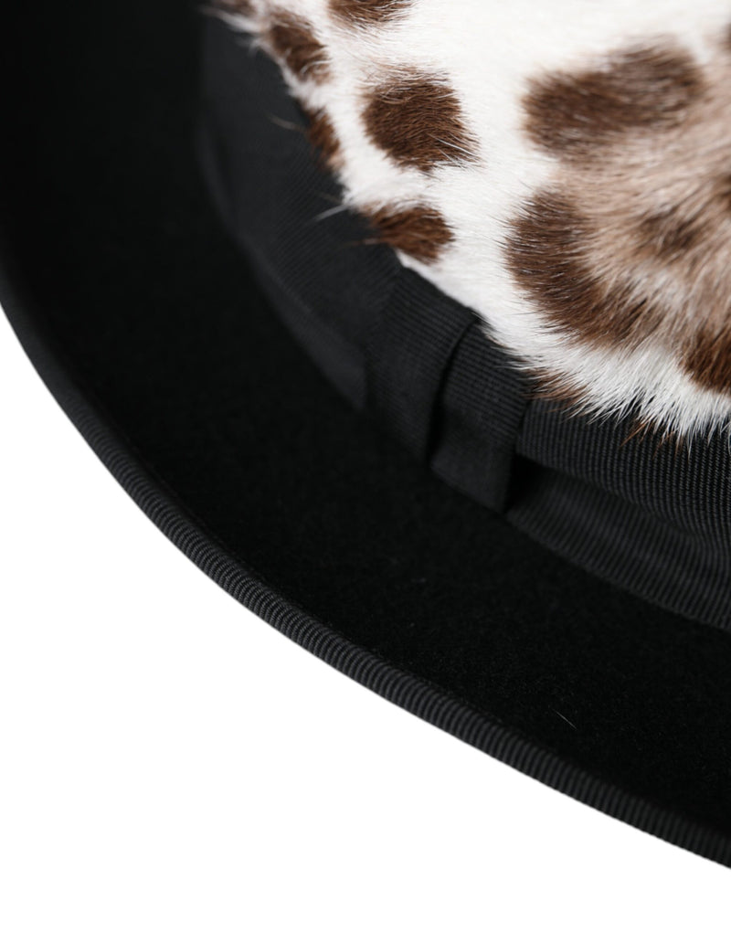 Chapéu fedora com estampa de leopardo multicolorida para mulheres Dolce & Gabbana