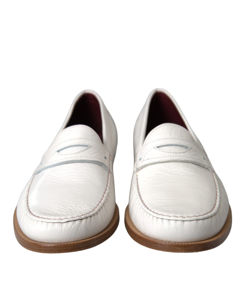 Mocasines sin cordones de piel blanca para hombre de Dolce & Gabbana