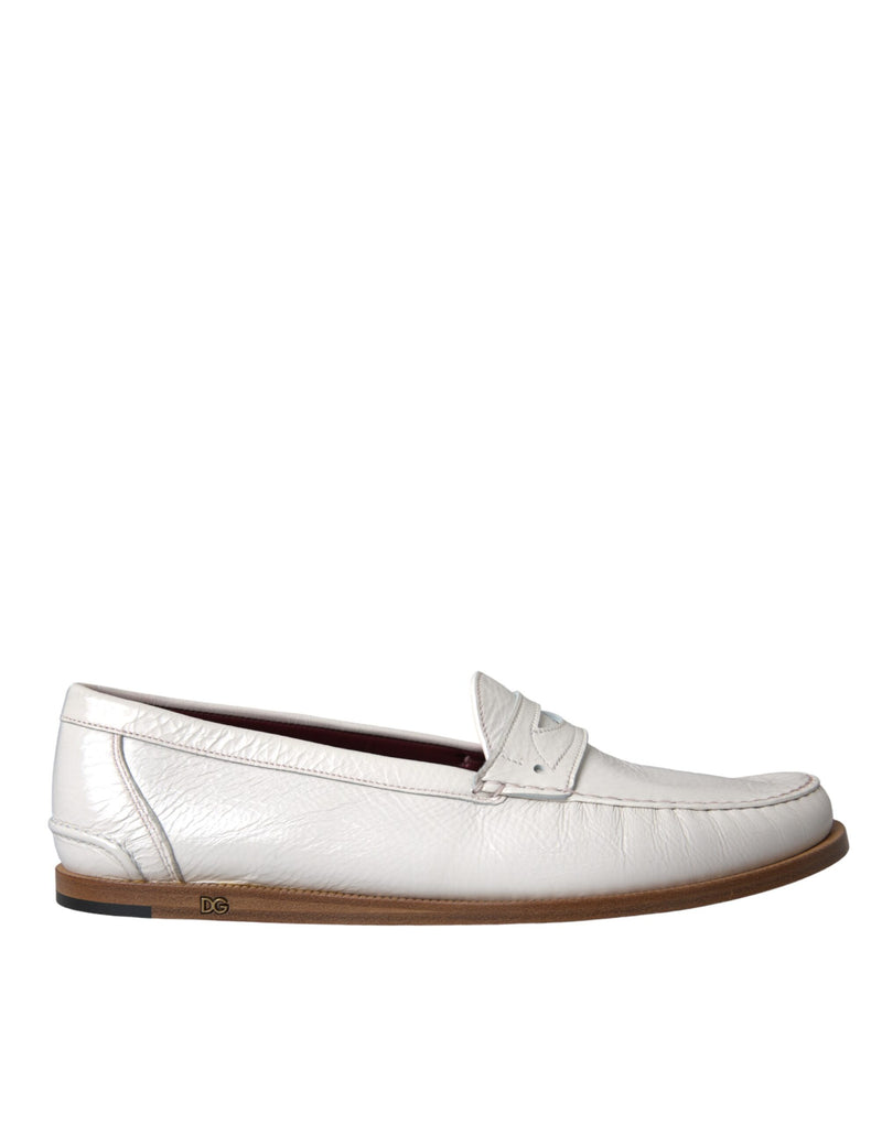 Mocasines sin cordones de piel blanca para hombre de Dolce & Gabbana