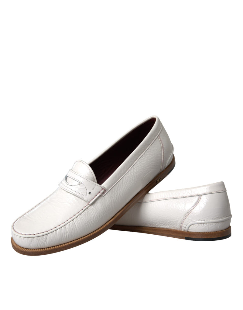 Mocasines sin cordones de piel blanca para hombre de Dolce & Gabbana