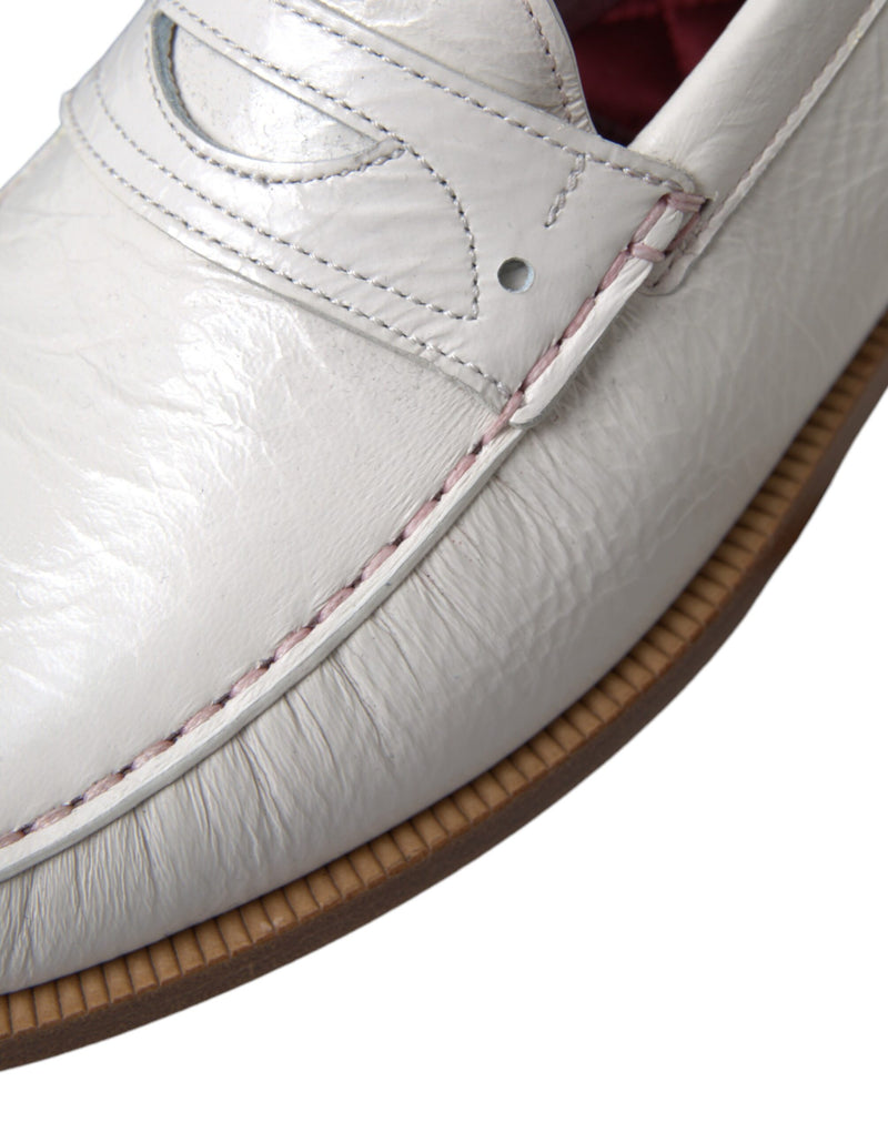 Mocasines sin cordones de piel blanca para hombre de Dolce & Gabbana