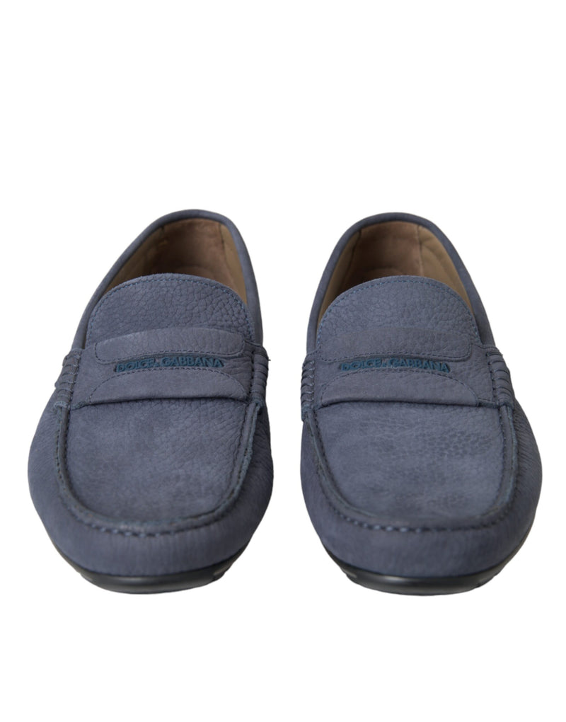 Mocassins à enfiler Dolce & Gabbana en cuir de veau bleu