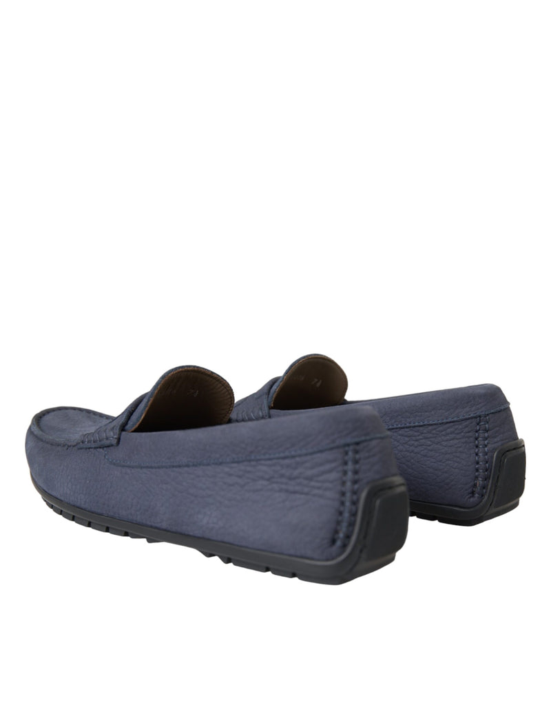 Mocassins à enfiler Dolce & Gabbana en cuir de veau bleu