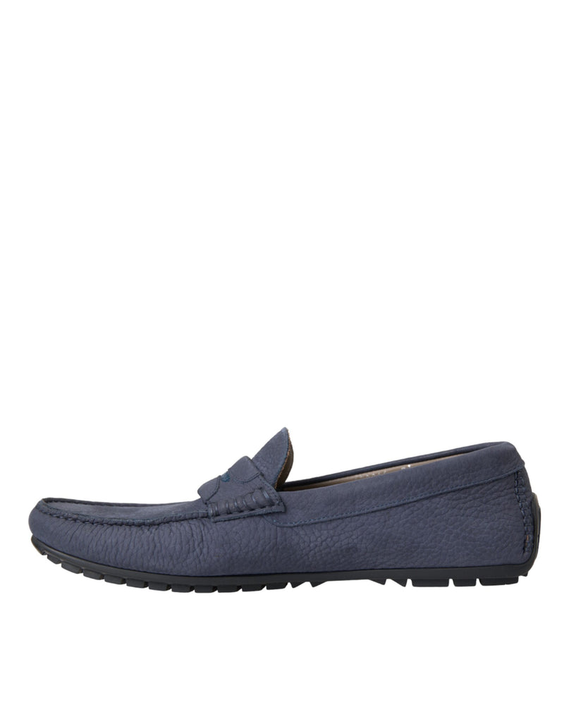 Mocassins à enfiler Dolce & Gabbana en cuir de veau bleu