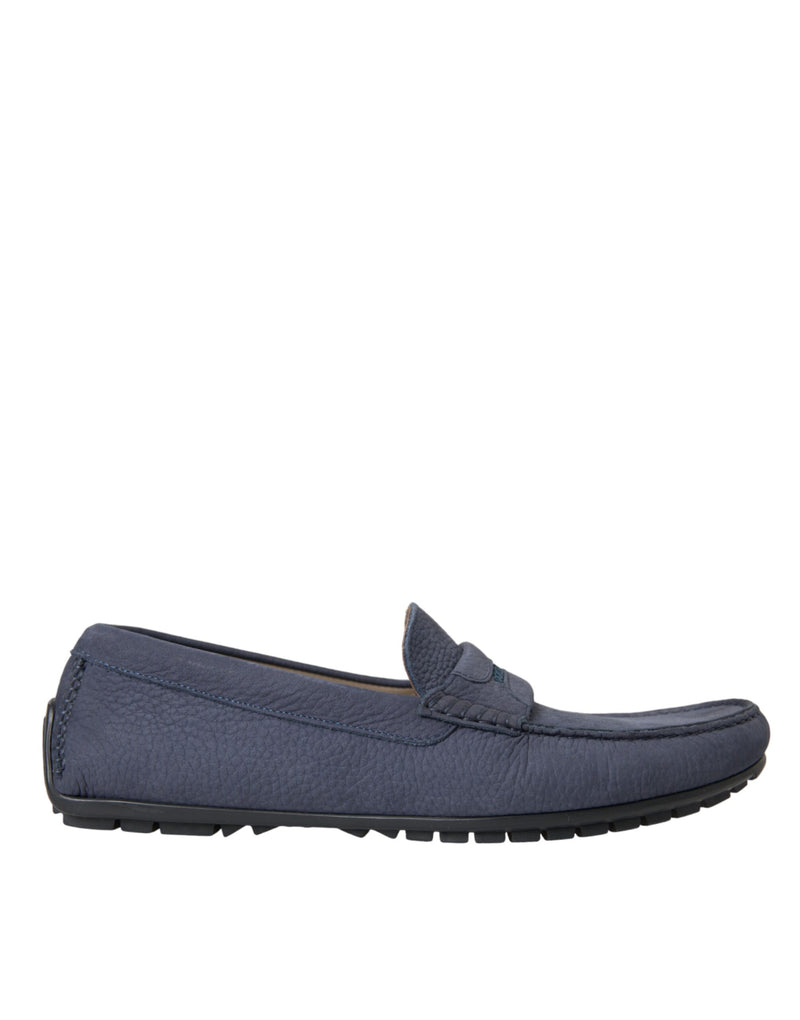 Mocassins à enfiler Dolce & Gabbana en cuir de veau bleu