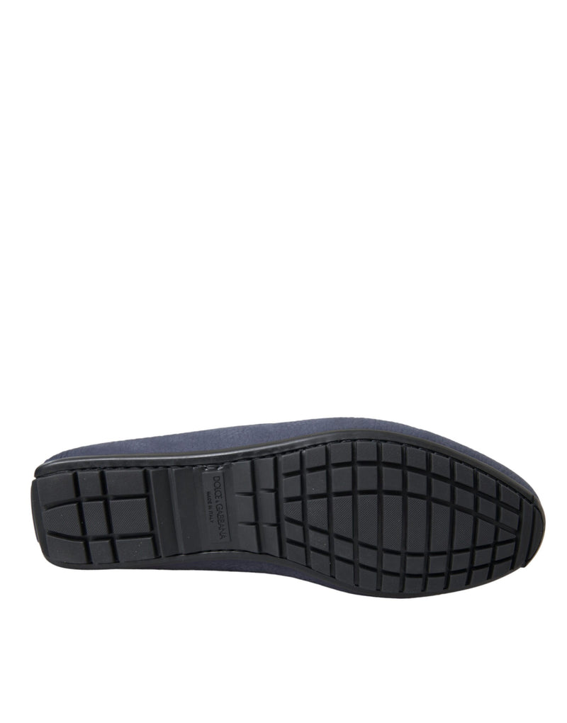 Mocassins à enfiler Dolce & Gabbana en cuir de veau bleu