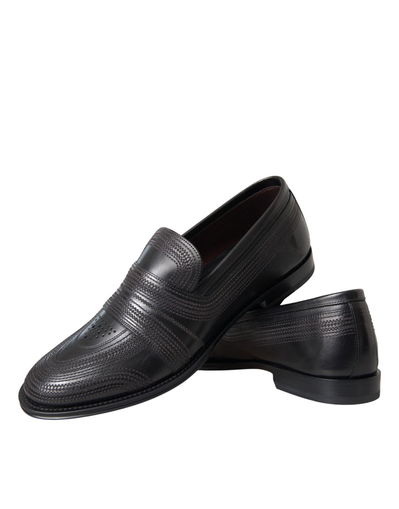 Mocasines de vestir de piel negra y marrón para hombre de Dolce & Gabbana