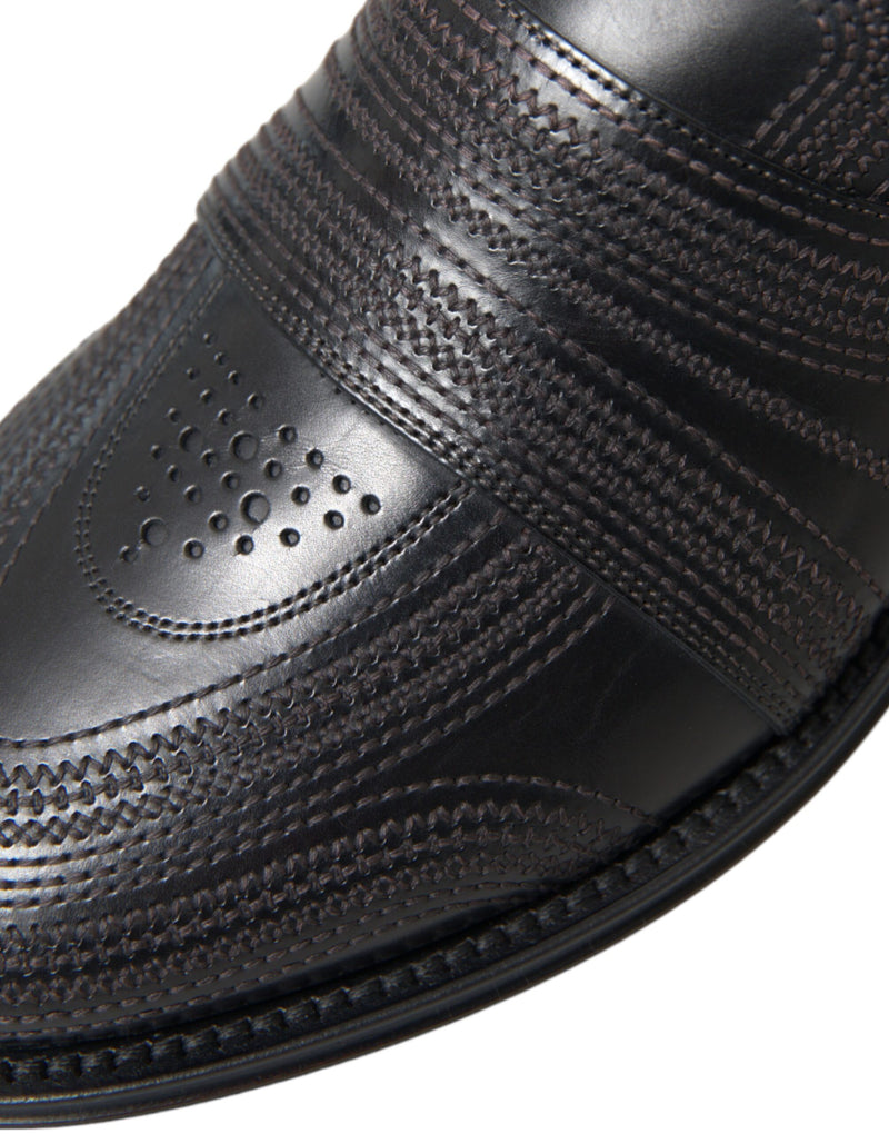Mocasines de vestir de piel negra y marrón para hombre de Dolce & Gabbana