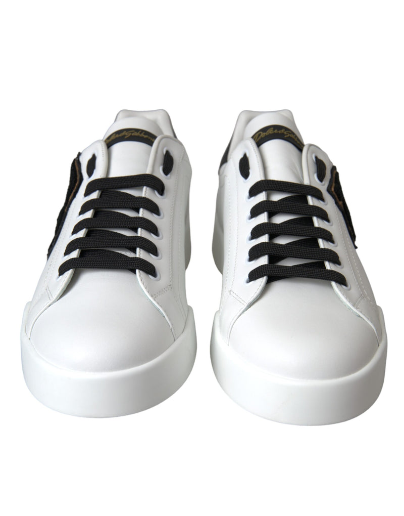 Baskets basses décontractées en cuir blanc avec logo DG Dolce & Gabbana