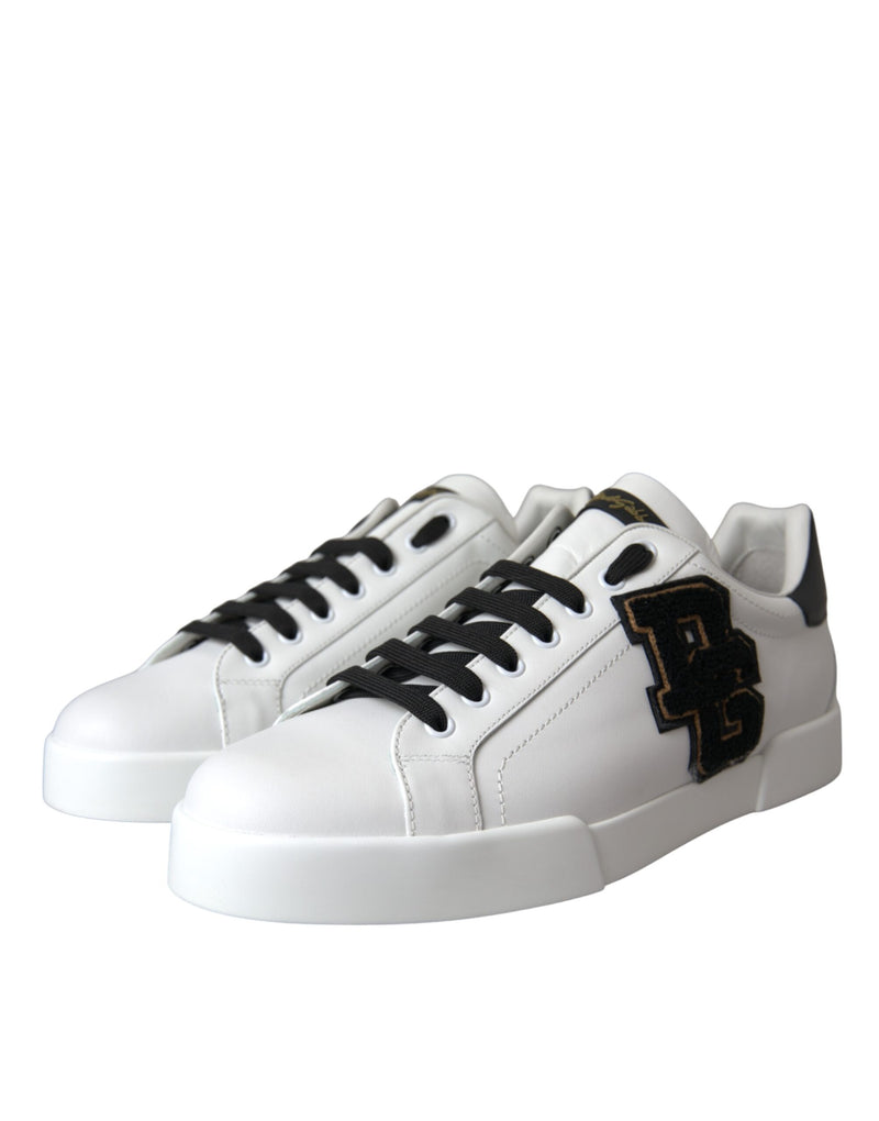 Baskets basses décontractées en cuir blanc avec logo DG Dolce & Gabbana
