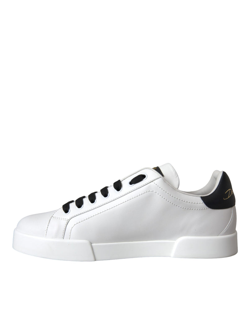 Baskets basses décontractées en cuir blanc avec logo DG Dolce & Gabbana