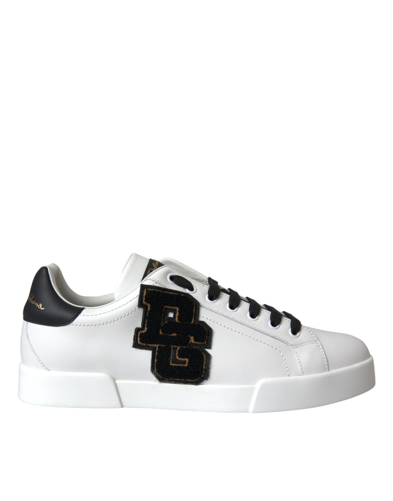 Baskets basses décontractées en cuir blanc avec logo DG Dolce & Gabbana
