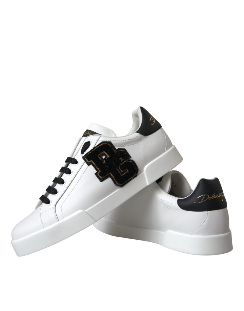 Baskets basses décontractées en cuir blanc avec logo DG Dolce & Gabbana