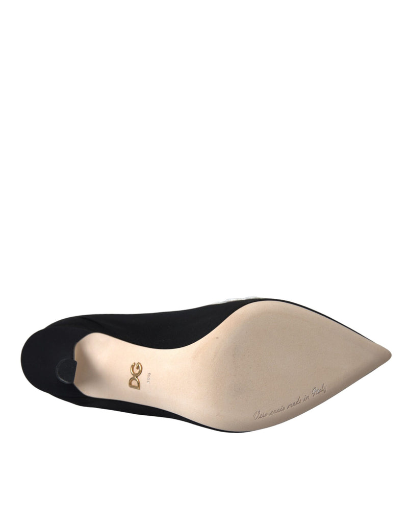 Botas sin cordones negras con bordado blanco de Dolce & Gabbana