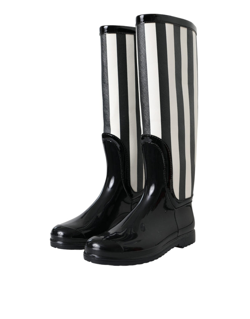 Botas altas planas de goma negras de Dolce & Gabbana
