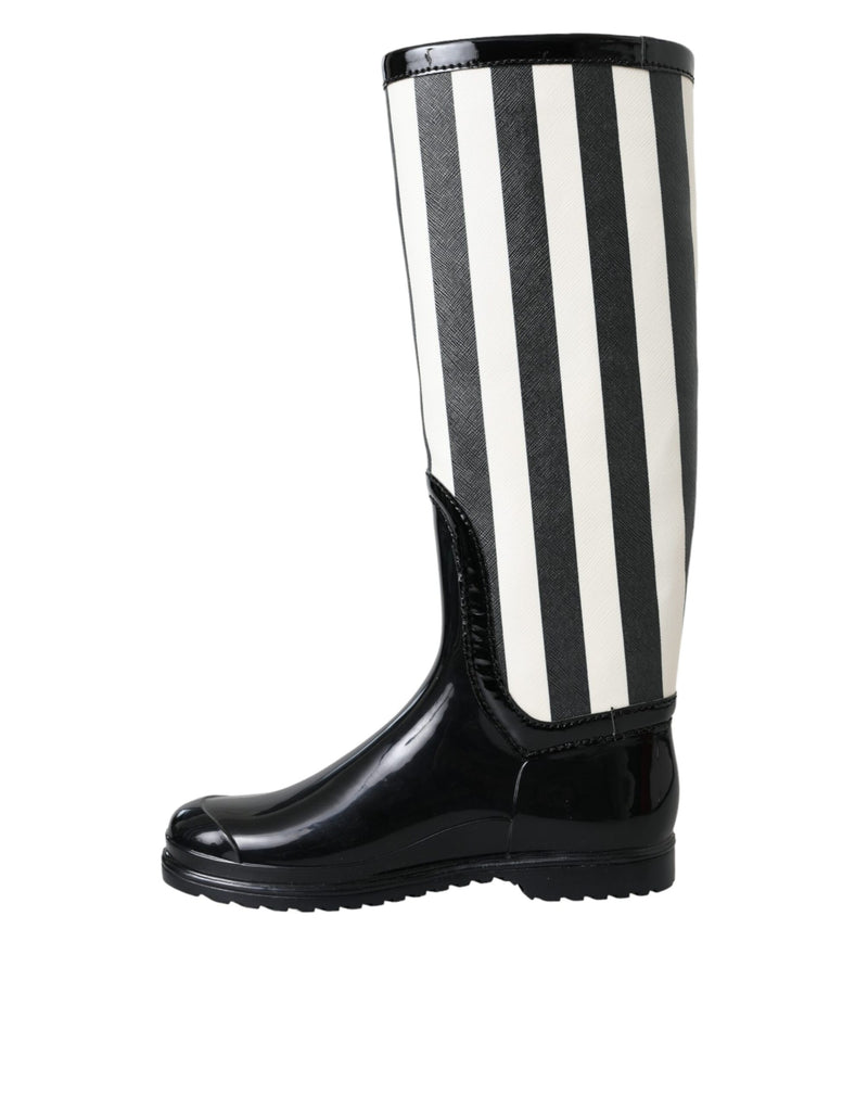 Botas altas planas de goma negras de Dolce & Gabbana