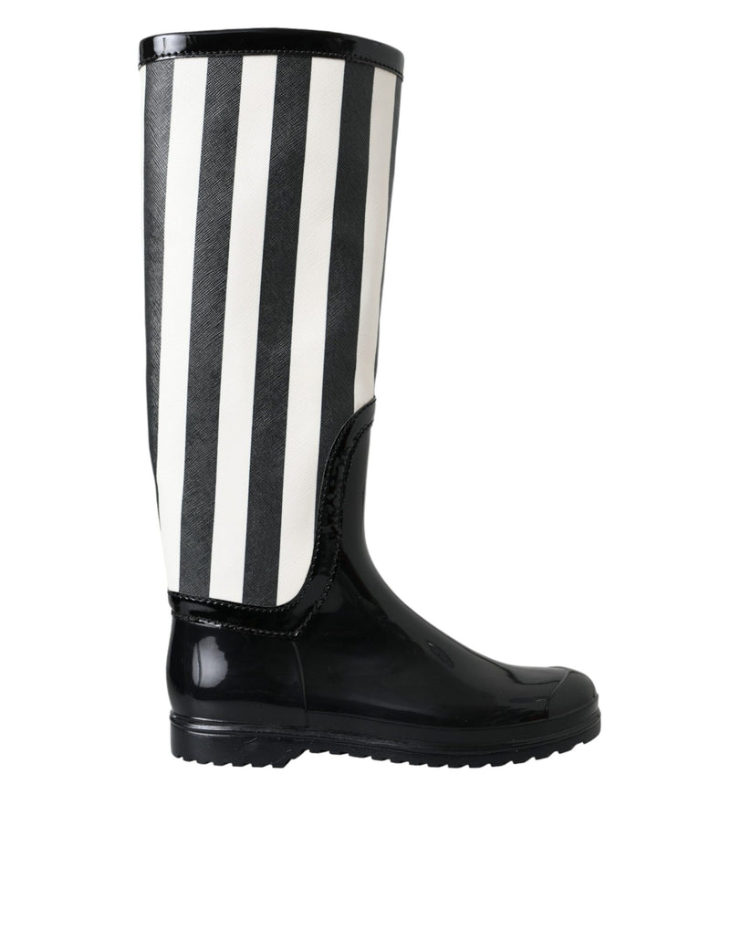 Botas altas planas de goma negras de Dolce & Gabbana