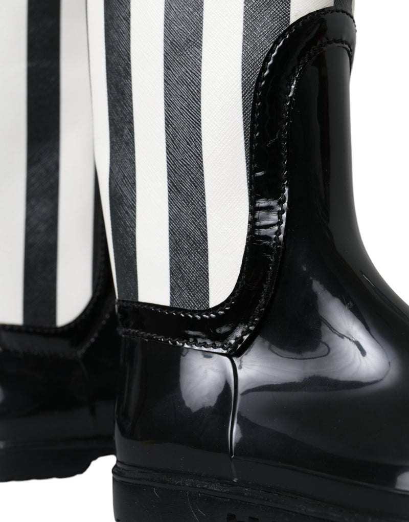 Botas altas planas de goma negras de Dolce & Gabbana