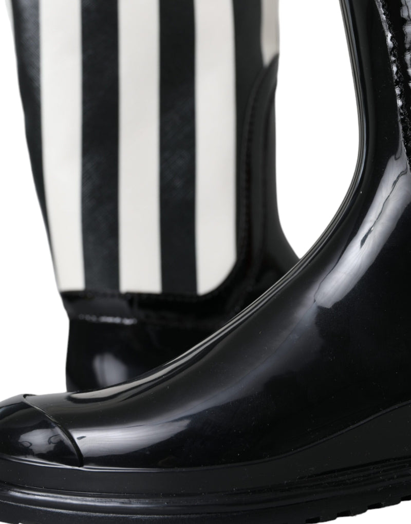 Botas altas planas de goma negras de Dolce & Gabbana