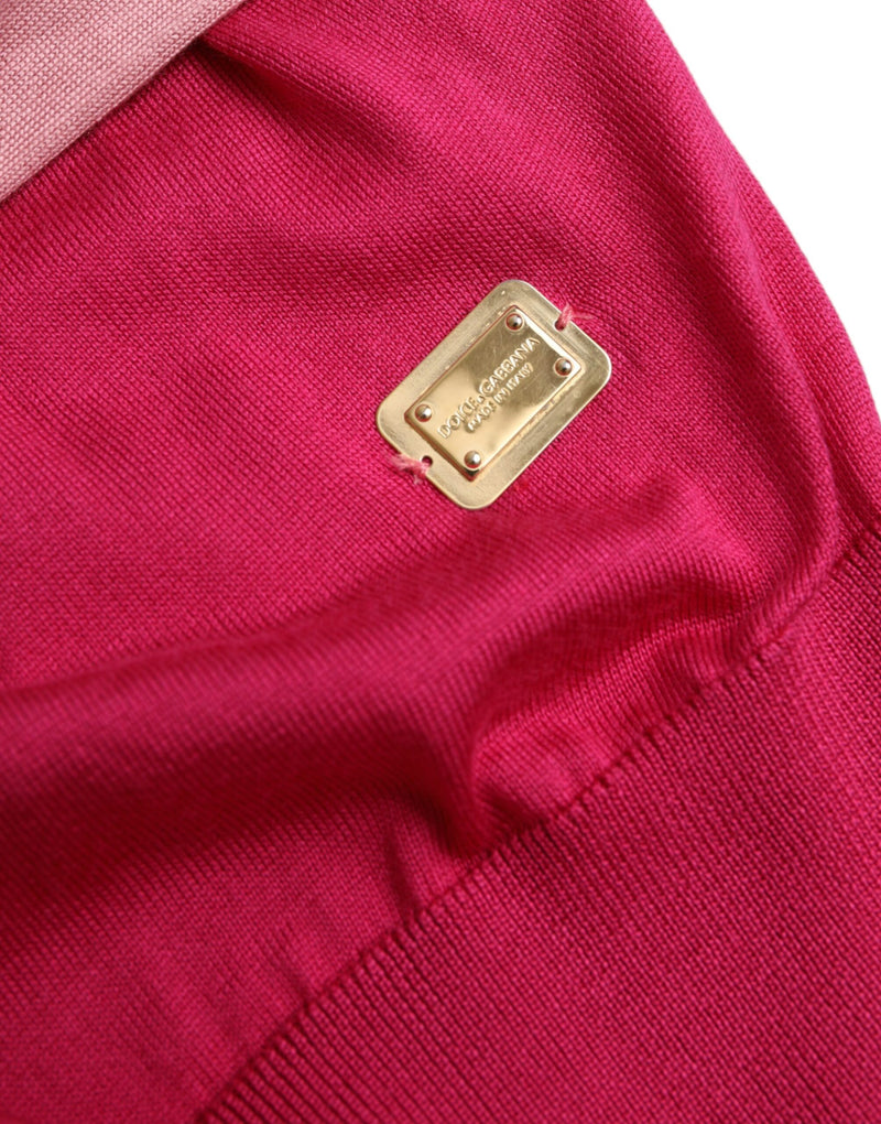 Top rosa de manga corta y cuello ascot de Dolce & Gabbana