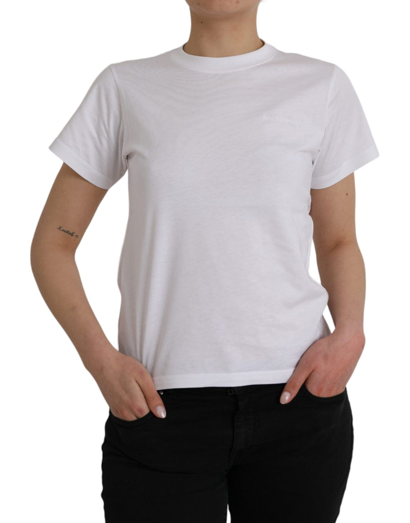 T-shirt blanc en coton à col rond et manches courtes Balenciaga