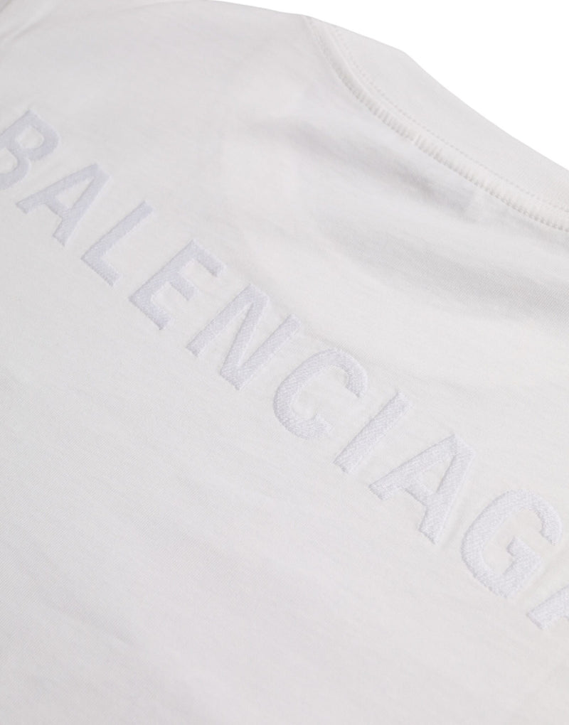 T-shirt blanc en coton à col rond et manches courtes Balenciaga