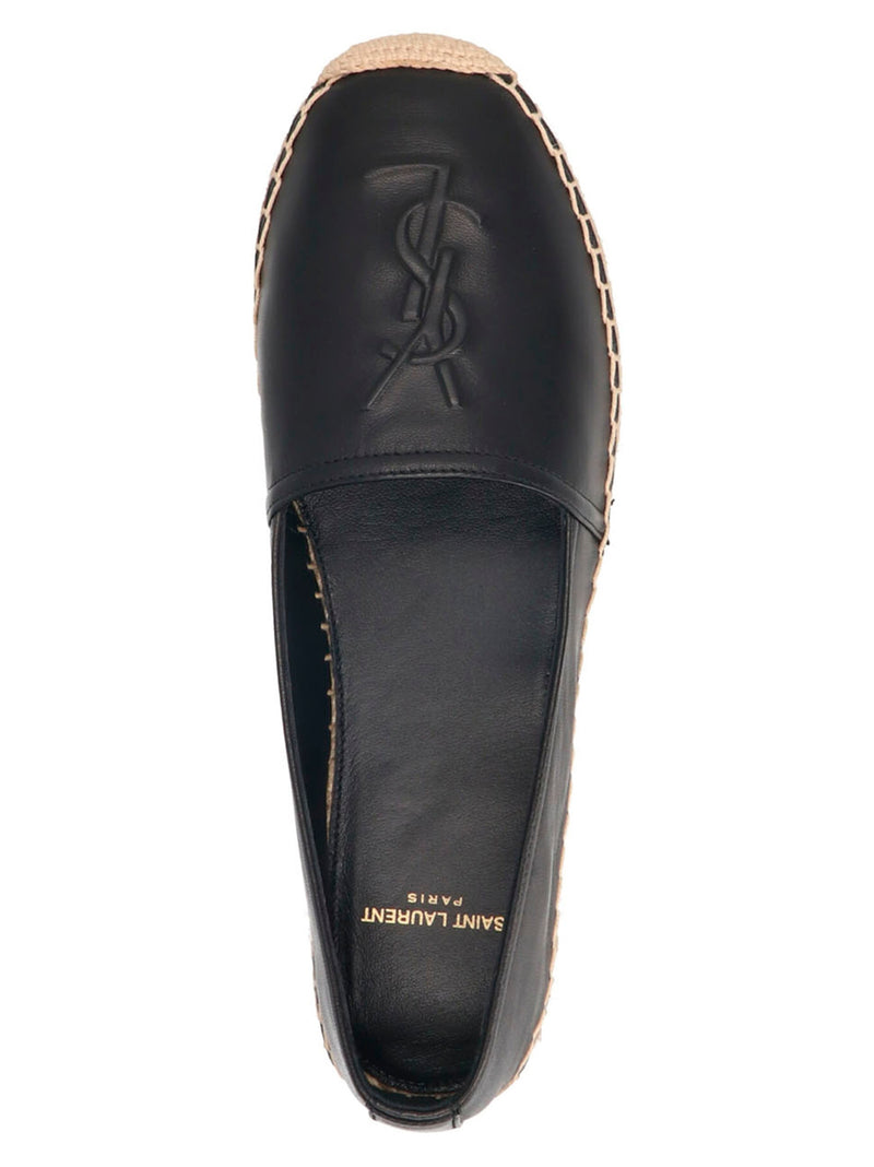Saint Laurent Logo Leather Espadrilles | Urbalenti™ NYC
