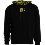 Moletom preto Dolce & Gabbana de algodão com capuz e logo