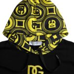 Moletom preto Dolce & Gabbana de algodão com capuz e logo