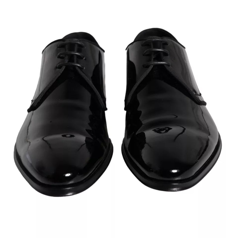 Zapatos Derby de vestir para hombre de piel de becerro negra de Dolce & Gabbana