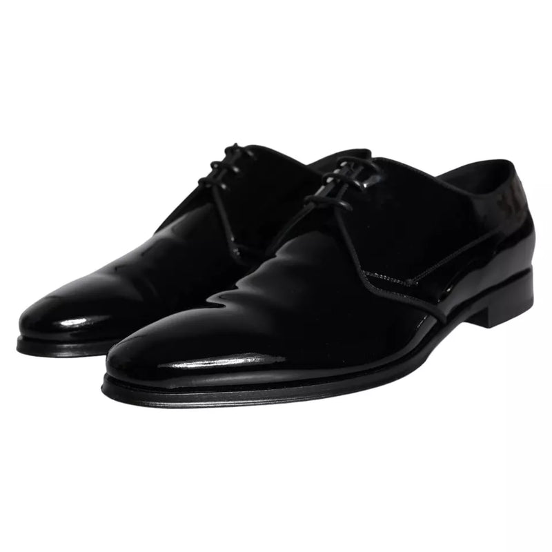 Zapatos Derby de vestir para hombre de piel de becerro negra de Dolce & Gabbana