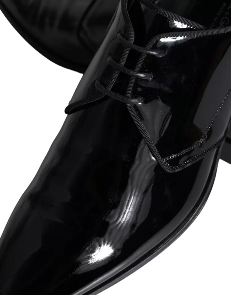 Zapatos Derby de vestir para hombre de piel de becerro negra de Dolce & Gabbana