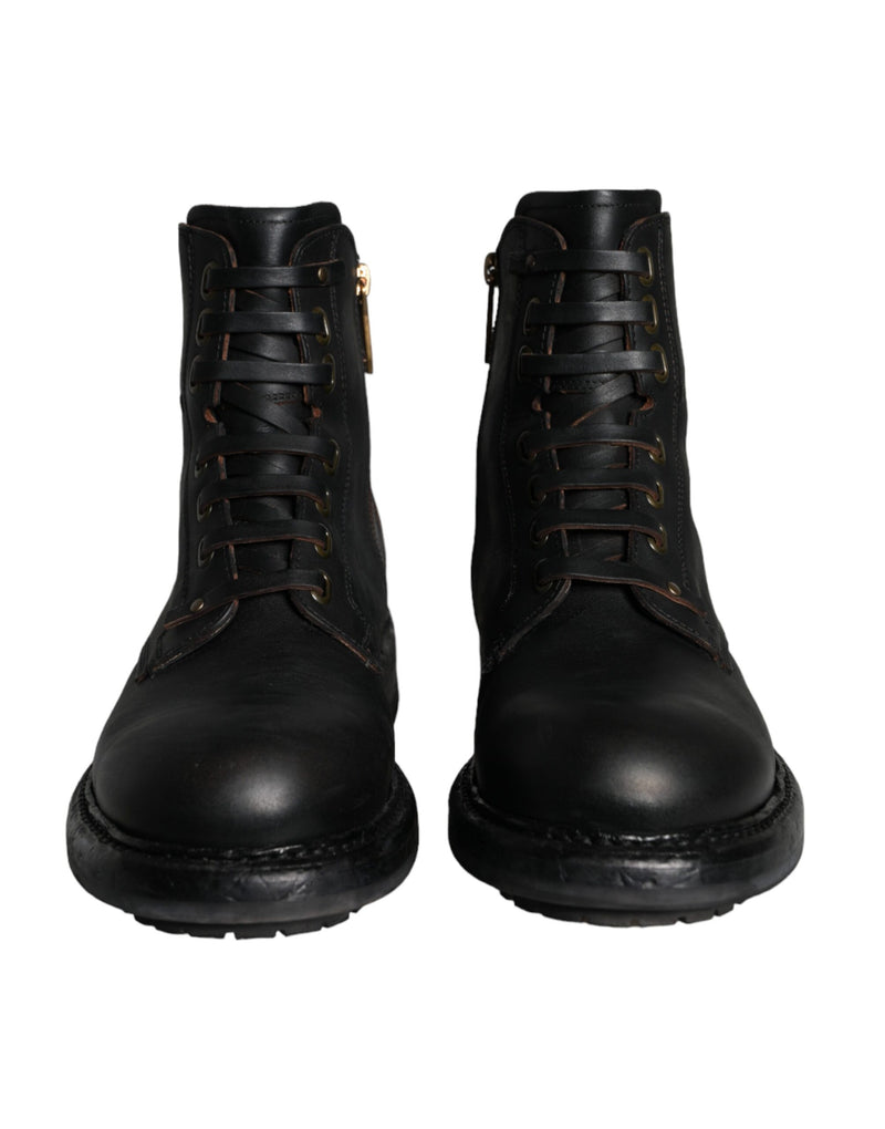 Botas de media caña Dolce & Gabbana negras con cordones para hombre