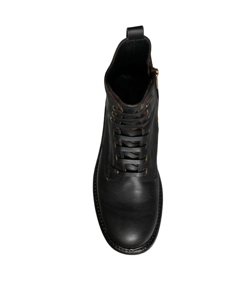 Botas de media caña Dolce & Gabbana negras con cordones para hombre