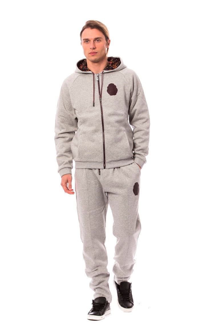 Tuta con cappuccio in cotone grigio Billionaire Italian Couture