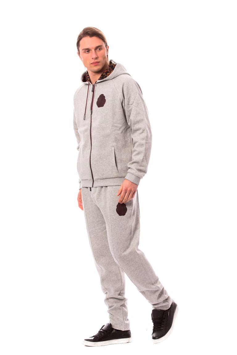 Tuta con cappuccio in cotone grigio Billionaire Italian Couture