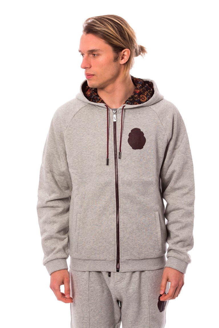 Tuta con cappuccio in cotone grigio Billionaire Italian Couture