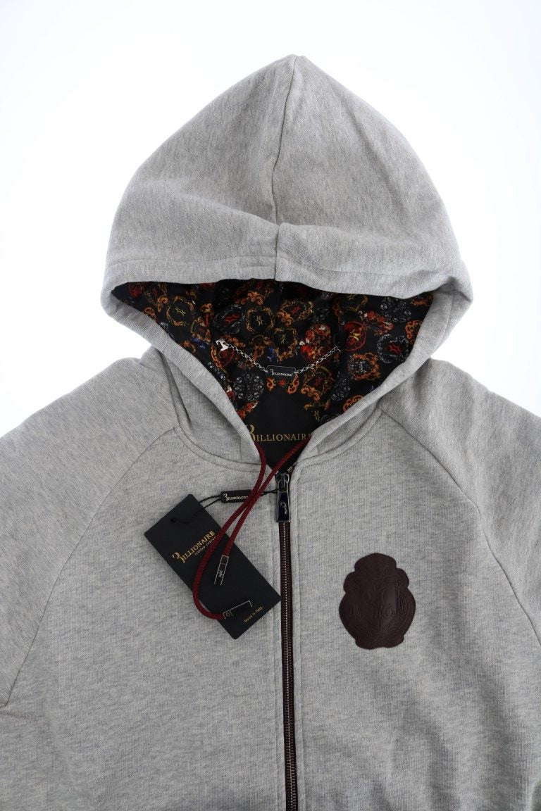 Tuta con cappuccio in cotone grigio Billionaire Italian Couture