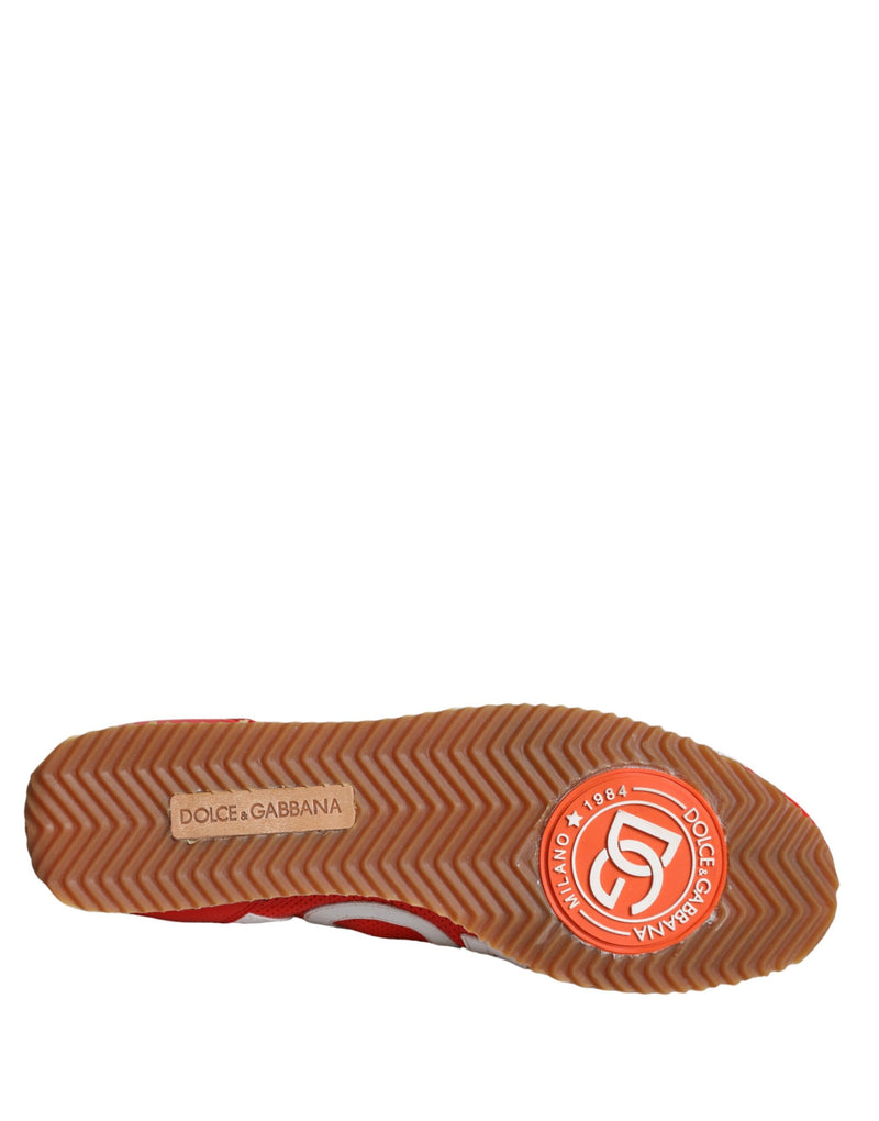 Zapatillas informales de piel con logotipo en rojo y blanco Dolce & Gabbana