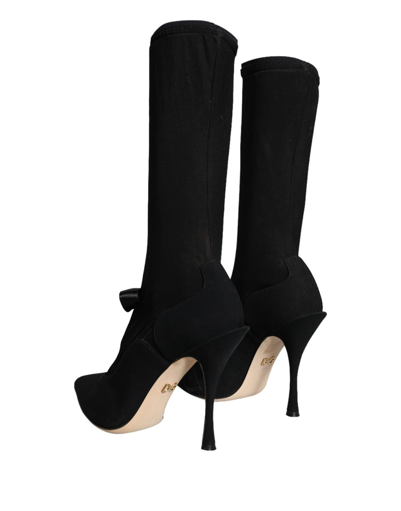 Botas negras de media caña con tacón de aguja de Dolce & Gabbana