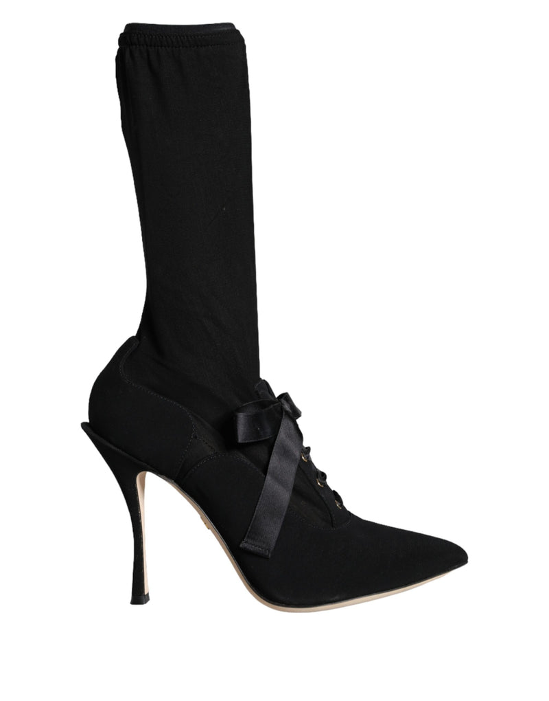 Botas negras de media caña con tacón de aguja de Dolce & Gabbana