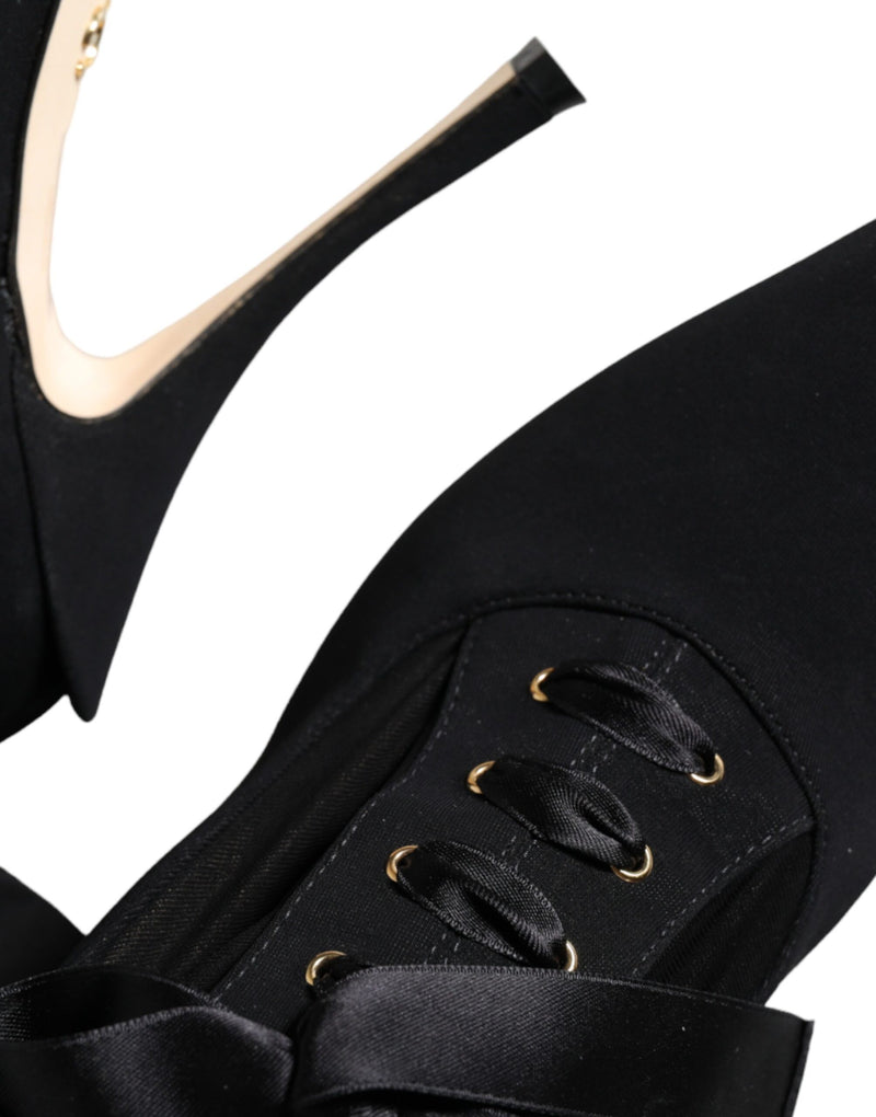 Botas negras de media caña con tacón de aguja de Dolce & Gabbana